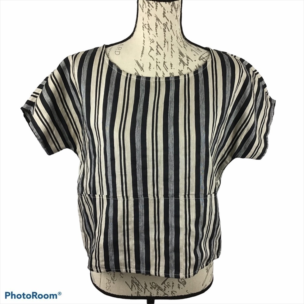 Madewell Boxy Top in Evelyn Stripe Linen Blend